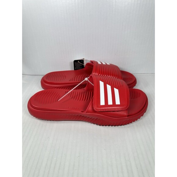 Size 10 Adidas Alphabounce Slide 2 Mens Red Slip On Sandals IE6422 Comfort NEW - Picture 1 of 7